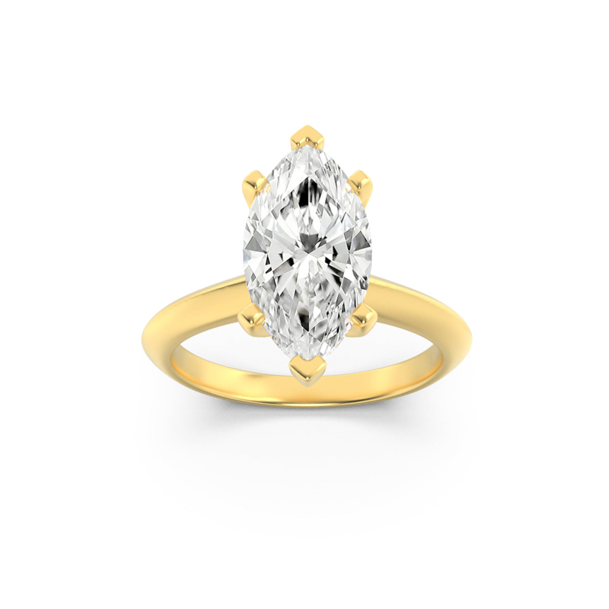 1CTW Marquise Lab-Grown Diamond Prong Knife Edge Shank Solitaire Engagement Ring 1 Stone
