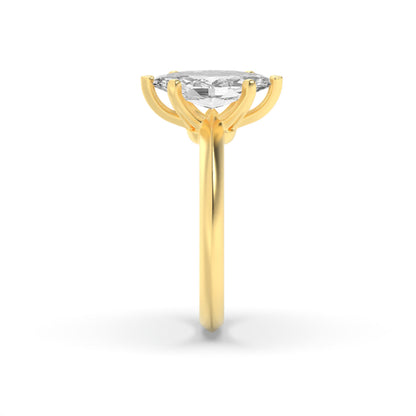 1CTW Marquise Lab-Grown Diamond Prong Knife Edge Shank Solitaire Engagement Ring 1 Stone