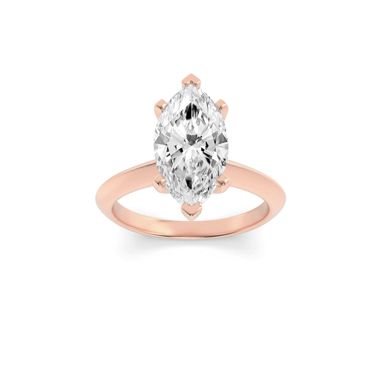 2CTW Marquise Lab-Grown Diamond Prong Knife Edge Shank Solitaire Engagement Ring 1 Stone
