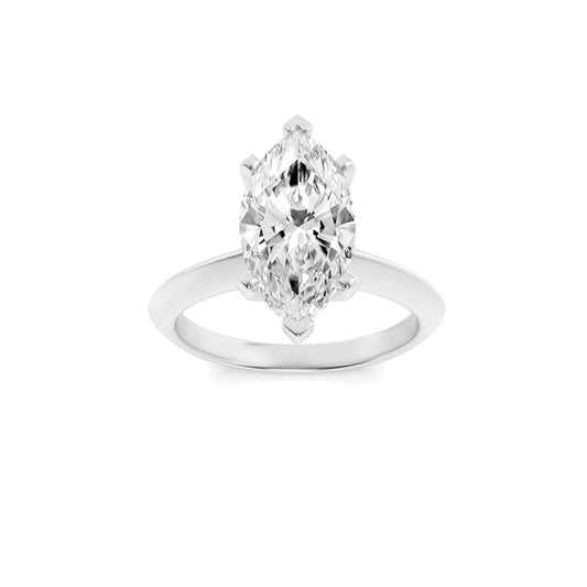 3CTW Marquise Lab-Grown Diamond Prong Knife Edge Shank Solitaire Engagement Ring 1 Stone