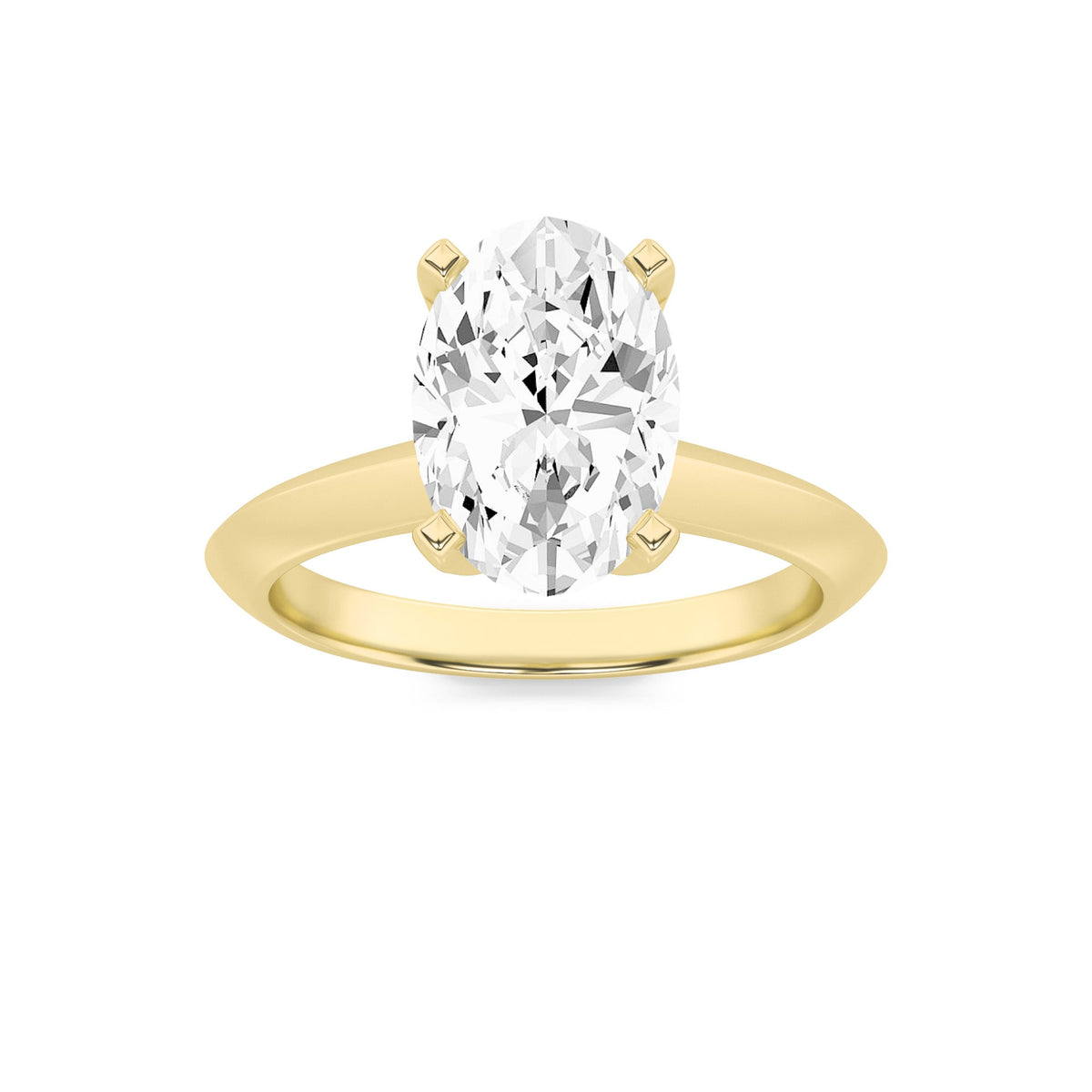 1CTW Oval Lab-Grown Diamond Prong Knife Edge Shank Solitaire Engagement Ring 1 Stone