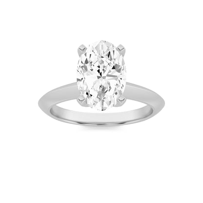 3CTW Oval Lab-Grown Diamond Prong Knife Edge Shank Solitaire Engagement Ring 1 Stone