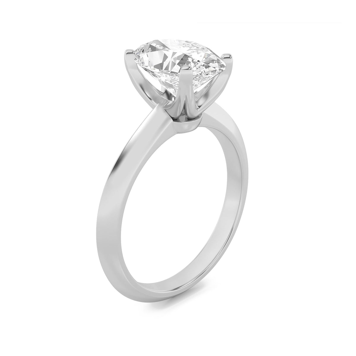 3CTW Oval Lab-Grown Diamond Prong Knife Edge Shank Solitaire Engagement Ring 1 Stone