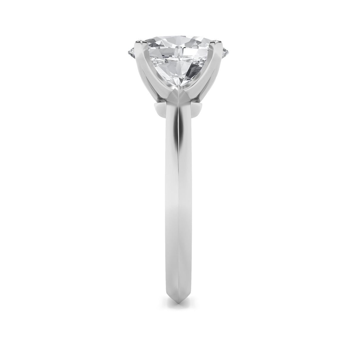 3CTW Oval Lab-Grown Diamond Prong Knife Edge Shank Solitaire Engagement Ring 1 Stone