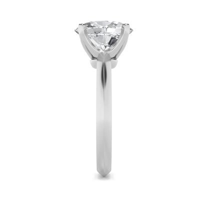 3CTW Oval Lab-Grown Diamond Prong Knife Edge Shank Solitaire Engagement Ring 1 Stone