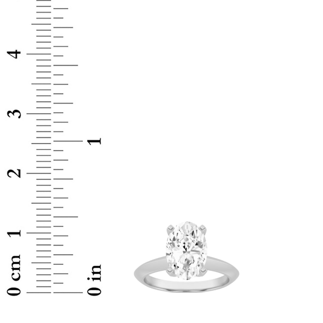 3CTW Oval Lab-Grown Diamond Prong Knife Edge Shank Solitaire Engagement Ring 1 Stone