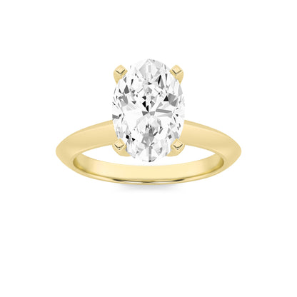 3CTW Oval Lab-Grown Diamond Prong Knife Edge Shank Solitaire Engagement Ring 1 Stone