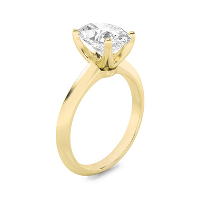 3CTW Oval Lab-Grown Diamond Prong Knife Edge Shank Solitaire Engagement Ring 1 Stone