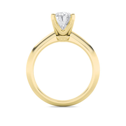 3CTW Oval Lab-Grown Diamond Prong Knife Edge Shank Solitaire Engagement Ring 1 Stone