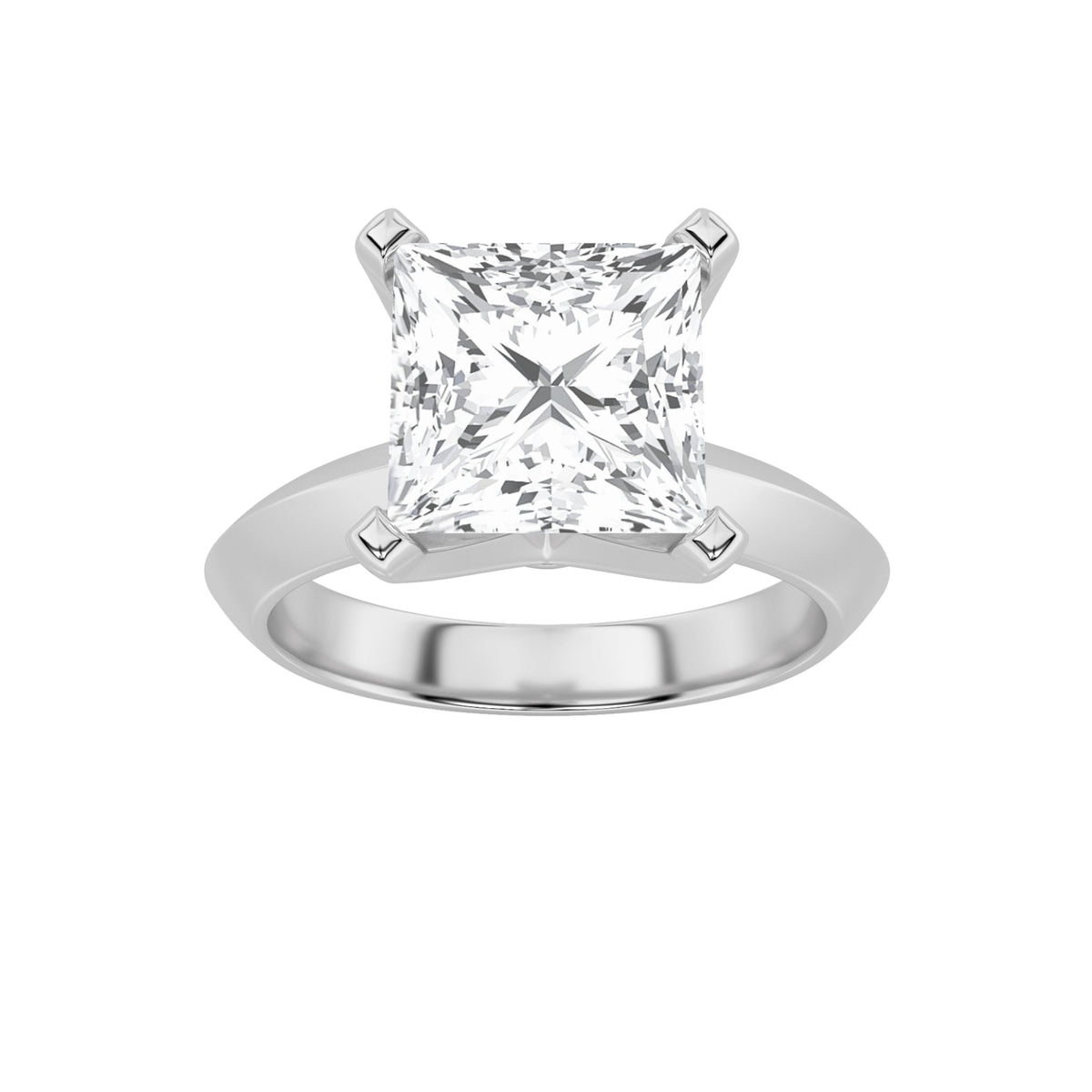 2CTW Princess Lab-Grown Diamond Prong Knife Edge Shank Solitaire Engagement Ring 1 Stone