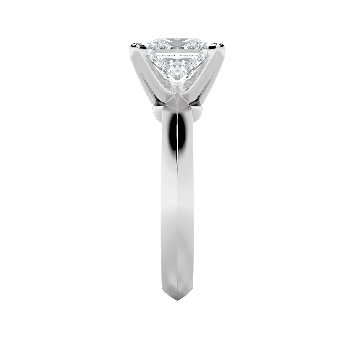 2CTW Princess Lab-Grown Diamond Prong Knife Edge Shank Solitaire Engagement Ring 1 Stone