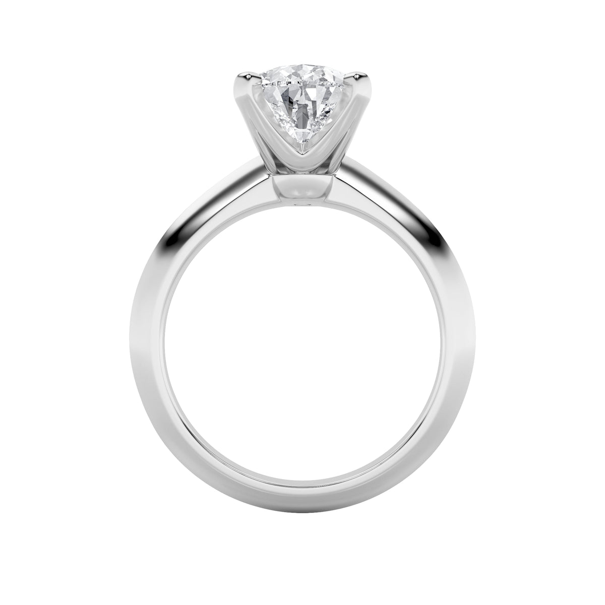 1CTW Pear Lab-Grown Diamond Prong Knife Edge Shank Solitaire Engagement Ring 1 Stone
