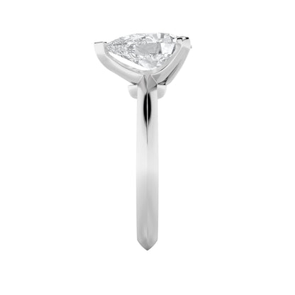 1CTW Pear Lab-Grown Diamond Prong Knife Edge Shank Solitaire Engagement Ring 1 Stone