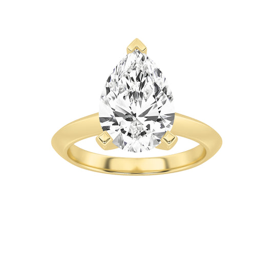 2CTW Pear Lab-Grown Diamond Prong Knife Edge Shank Solitaire Engagement Ring 1 Stone