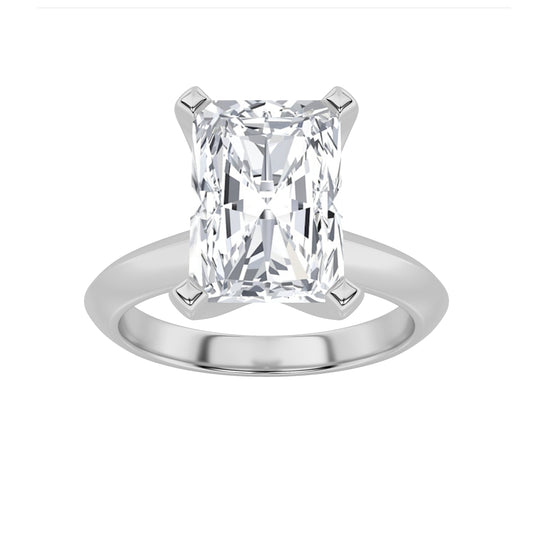 3CTW Radiant Lab-Grown Diamond Prong Knife Edge Shank Solitaire Engagement Ring 1 Stone