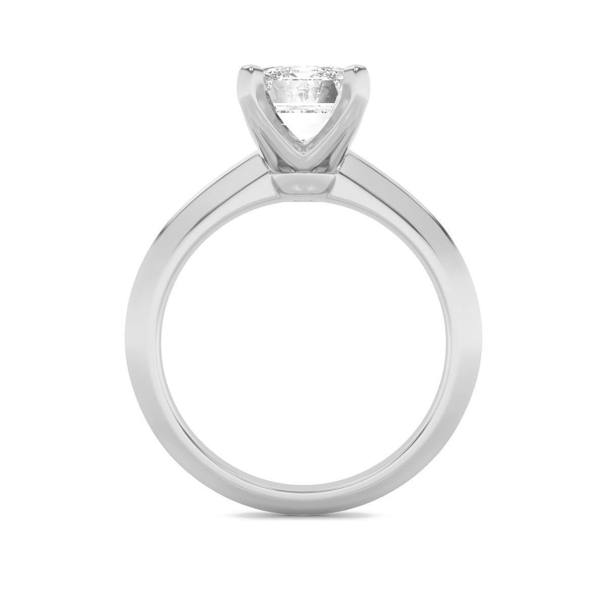 3CTW Radiant Lab-Grown Diamond Prong Knife Edge Shank Solitaire Engagement Ring 1 Stone