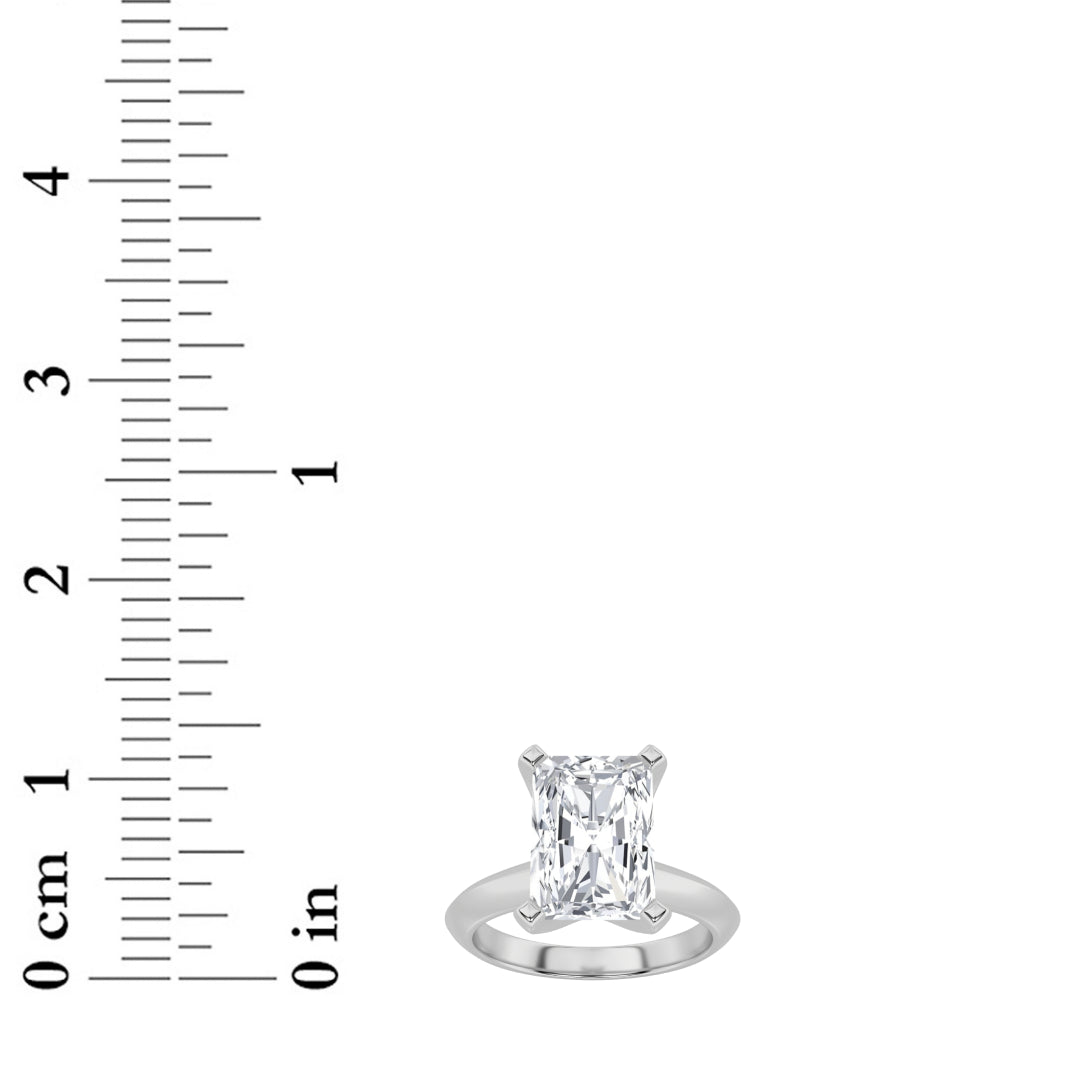 3CTW Radiant Lab-Grown Diamond Prong Knife Edge Shank Solitaire Engagement Ring 1 Stone