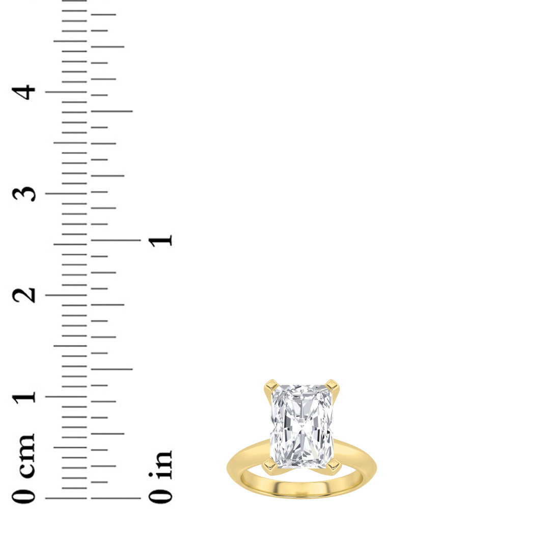 3CTW Radiant Lab-Grown Diamond Prong Knife Edge Shank Solitaire Engagement Ring 1 Stone