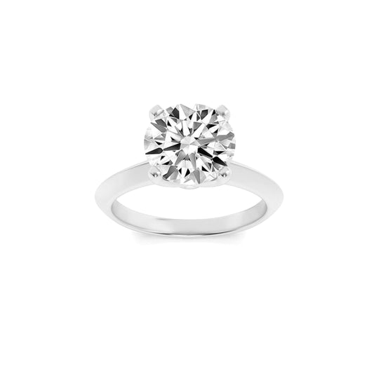 2CTW Round Lab-Grown Diamond Prong Knife Edge Shank Solitaire Engagement Ring 1 Stone