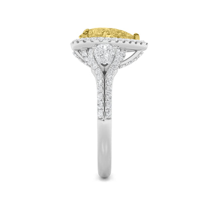 3CTW Pear Lab-Grown Diamond Prong Three Stone Bold Accented Engagement Ring 91 Stones