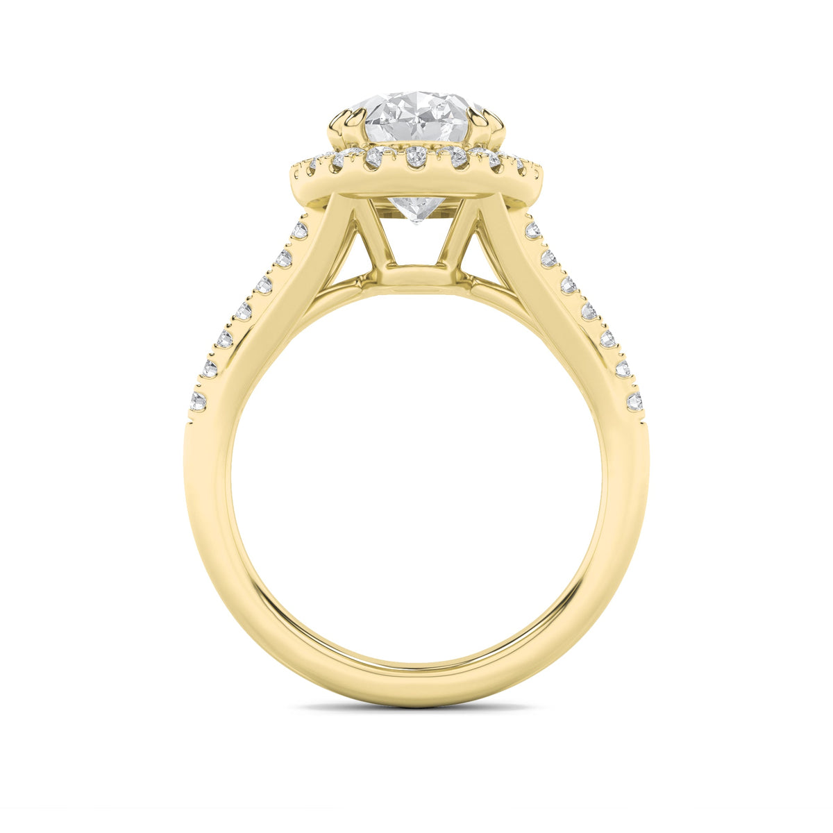 3CTW Oval Lab-Grown Diamond Prong Halo Accented Engagement Ring 37 Stones