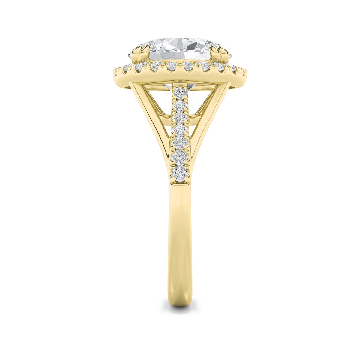 3CTW Oval Lab-Grown Diamond Prong Halo Accented Engagement Ring 37 Stones