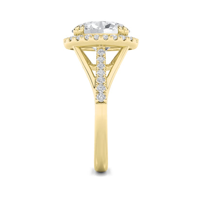3CTW Oval Lab-Grown Diamond Prong Halo Accented Engagement Ring 37 Stones