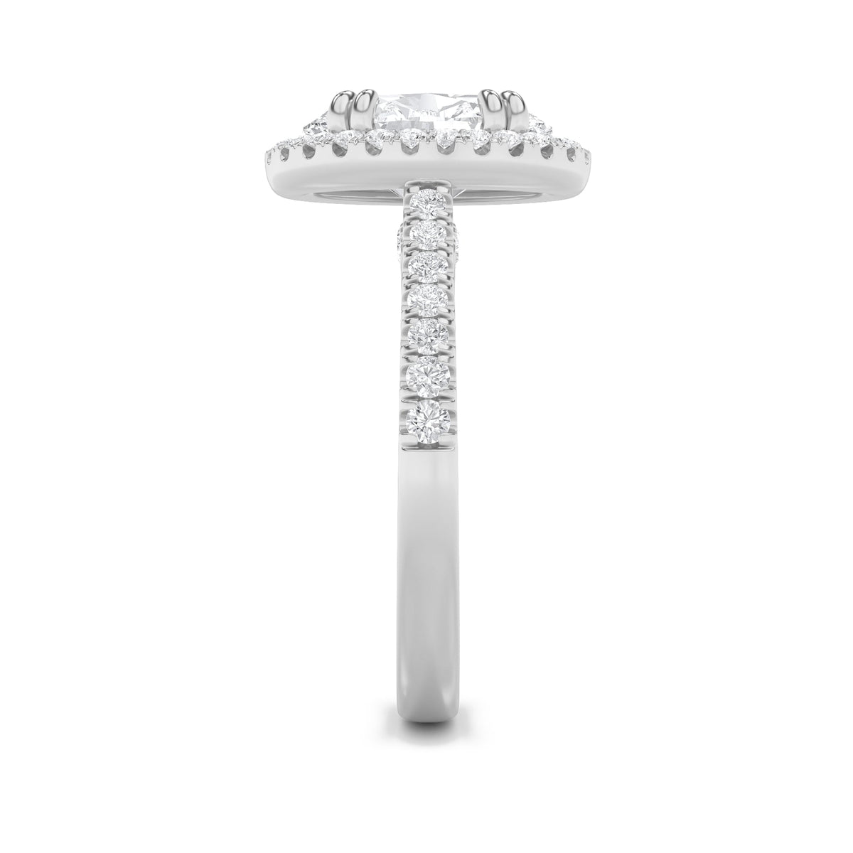 3CTW Oval Lab-Grown Diamond Prong Classic Halo Accented Engagement Ring 53 Stones