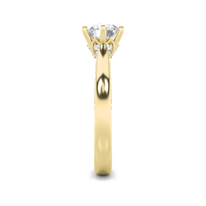 1.25CTW Round Lab-Grown Diamond Prong Tulip Motif Accented Engagement Ring 53 Stones