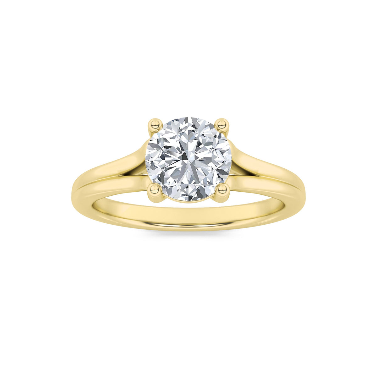 2CTW Round Lab-Grown Diamond Prong Split Shank Solitaire Engagement Ring 1 Stone