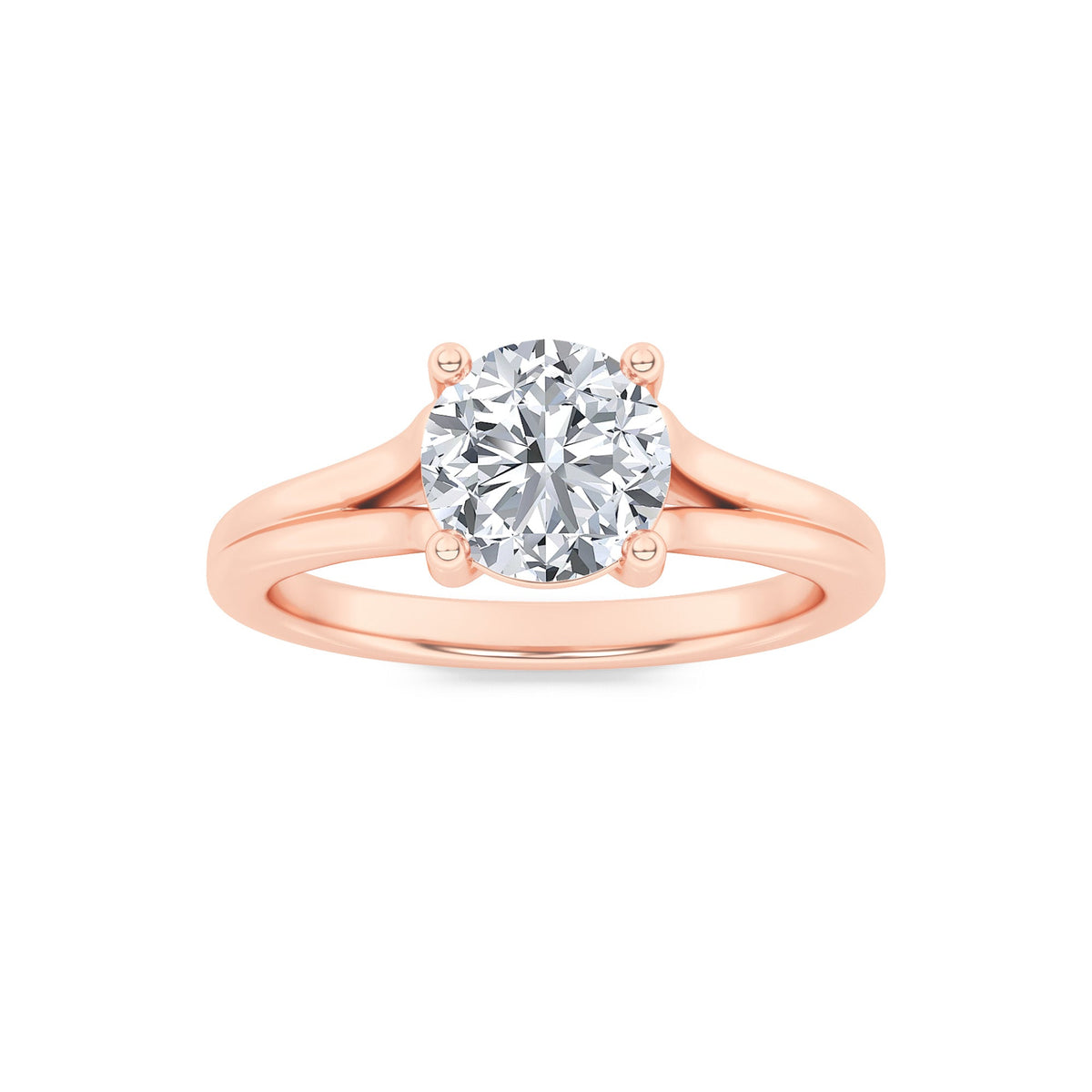 2CTW Round Lab-Grown Diamond Prong Split Shank Solitaire Engagement Ring 1 Stone