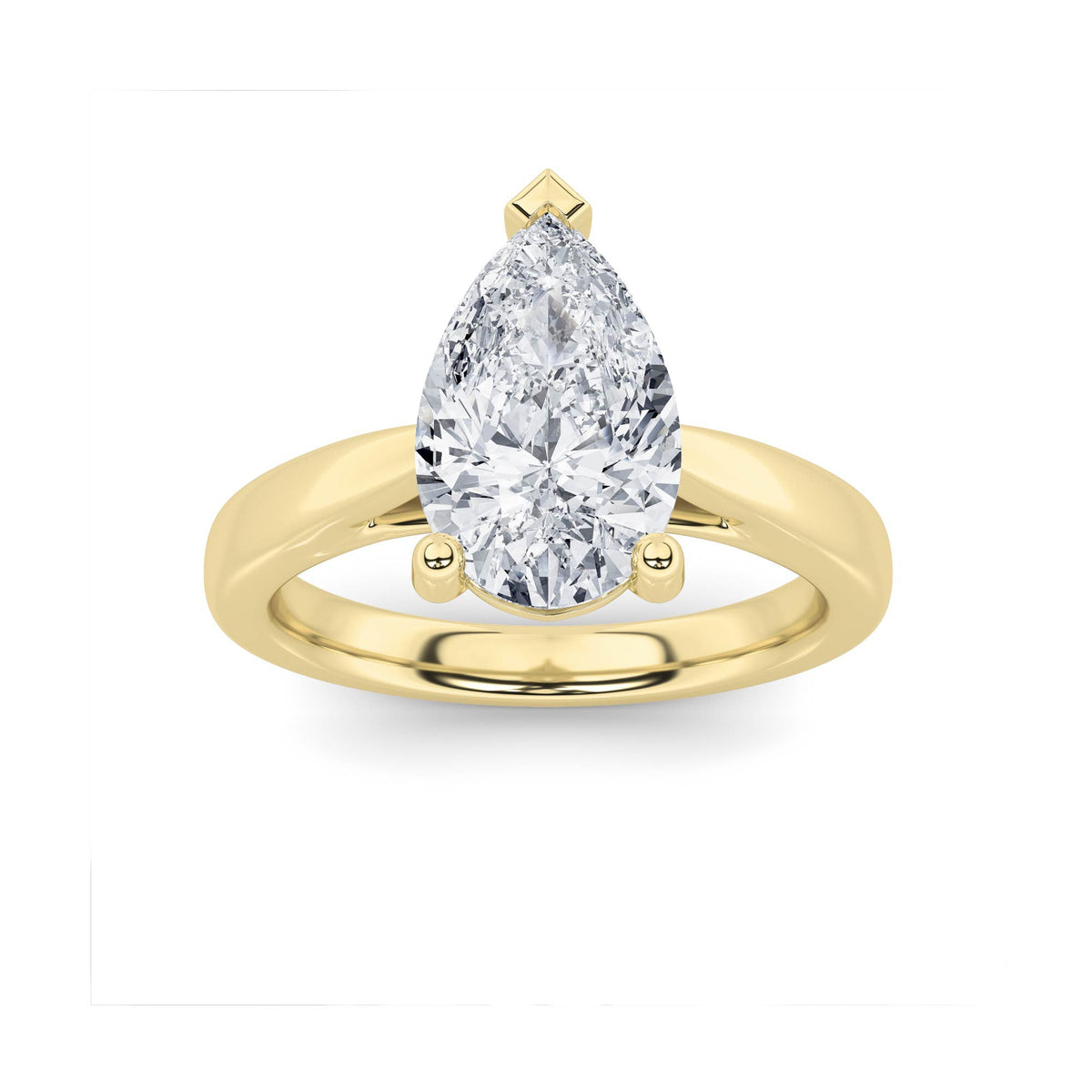 2CTW Pear Lab-Grown Diamond Prong Classic Shank Solitaire Engagement Ring 1 Stone