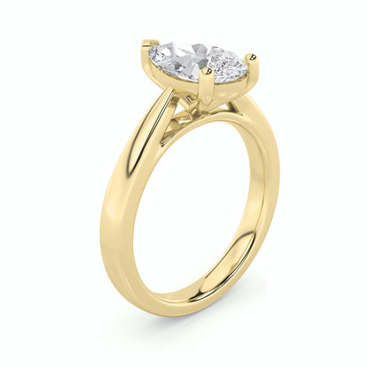 2CTW Pear Lab-Grown Diamond Prong Classic Shank Solitaire Engagement Ring 1 Stone