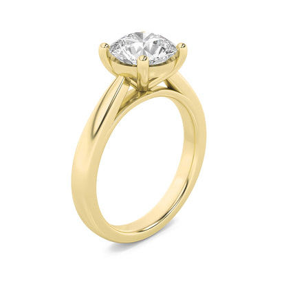 3CTW Round Lab-Grown Diamond Prong Classic Shank Solitaire Engagement Ring 1 Stone
