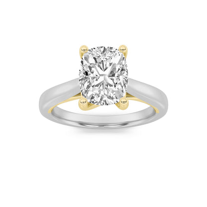 2.5CTW Elongated Cushion Lab-Grown Diamond Prong Two Tone Cathedral Shank Engagement Ring 1 Stone