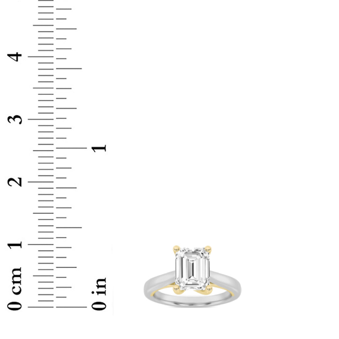 2.5CTW Elongated Cushion Lab-Grown Diamond Prong Two Tone Cathedral Shank Engagement Ring 1 Stone