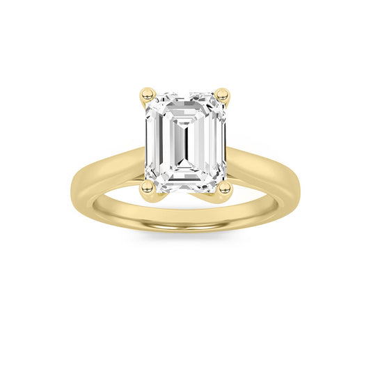 2CTW Emerald Lab-Grown Diamond Prong Cathedral Shank Engagement Ring 1 Stone