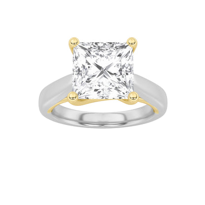 1CTW Princess Lab-Grown Diamond Prong Two Tone Cathedral Shank Engagement Ring 1 Stone