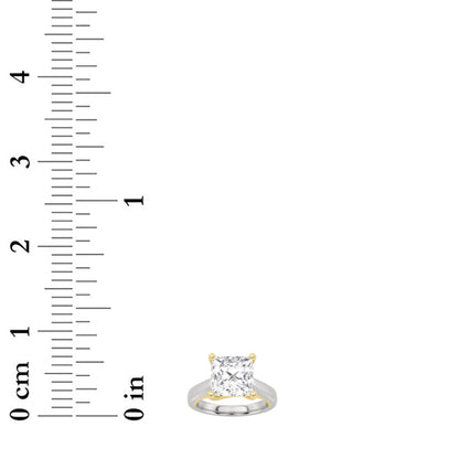 1CTW Princess Lab-Grown Diamond Prong Two Tone Cathedral Shank Engagement Ring 1 Stone