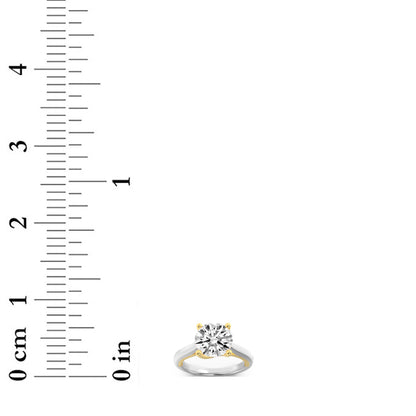 1.5CTW Round Lab-Grown Diamond Prong Two Tone Cathedral Shank Engagement Ring 1 Stone