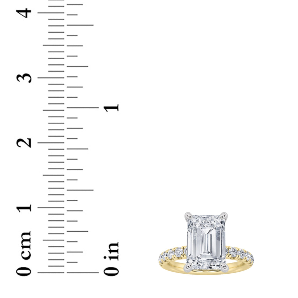2CTW Radiant Lab-Grown Diamond Prong Hidden Halo Accented Ring 25 Stones