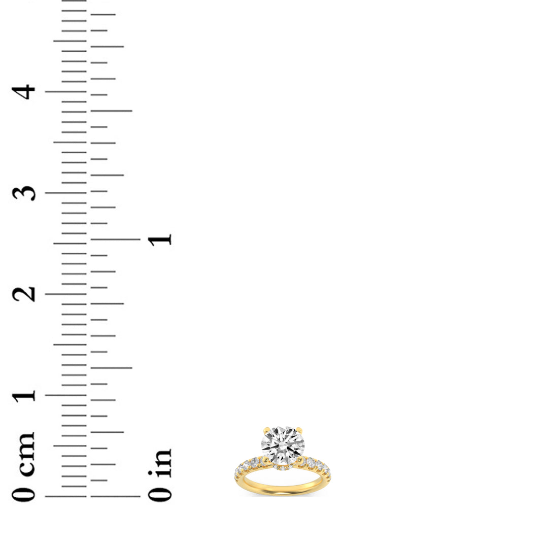 1.5CTW Round Lab-Grown Diamond Prong Hidden Halo Accented Ring 25 Stones