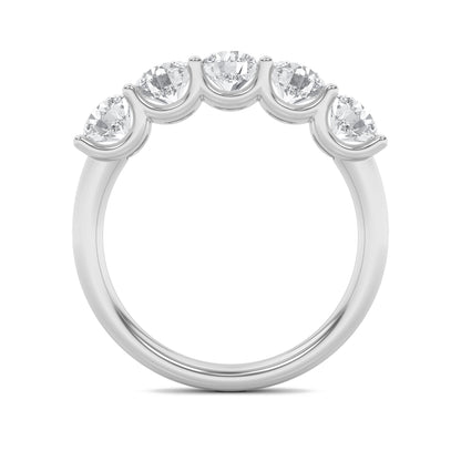 2CTW Round Lab-Grown Diamond Prong Five Stone Band Ring 5 Stones