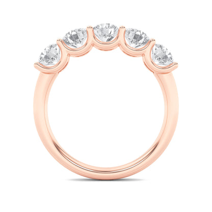 2CTW Round Lab-Grown Diamond Prong Five Stone Band Ring 5 Stones