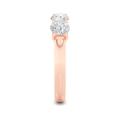 2CTW Round Lab-Grown Diamond Prong Five Stone Band Ring 5 Stones