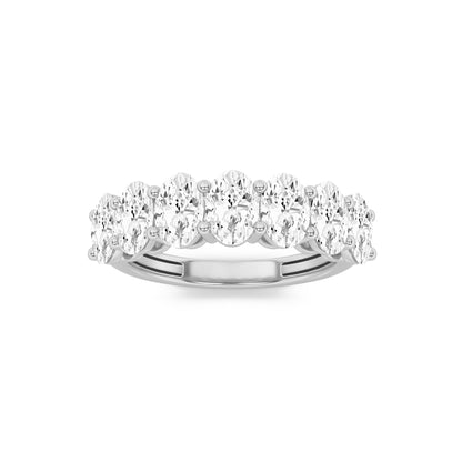 3CTW Oval Lab-Grown Diamond Prong Seven Stone Band Ring 7 Stones