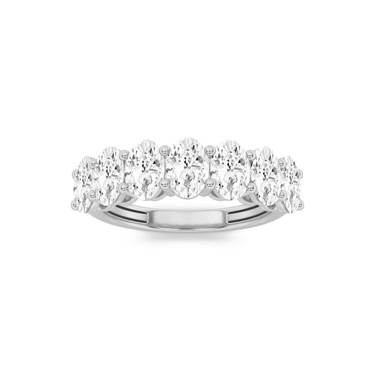 3CTW Oval Lab-Grown Diamond Prong Seven Stone Band Ring 7 Stones