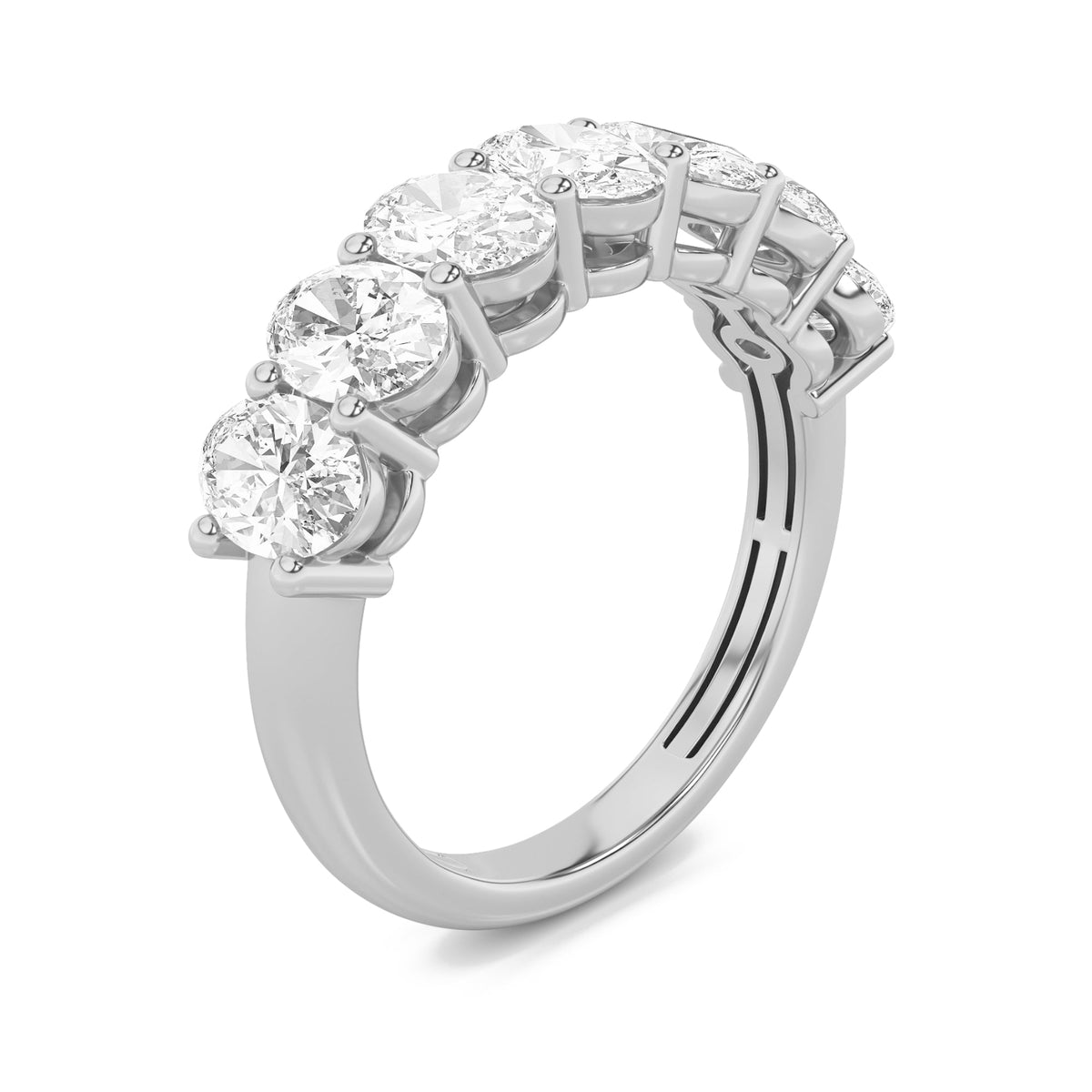 3CTW Oval Lab-Grown Diamond Prong Seven Stone Band Ring 7 Stones