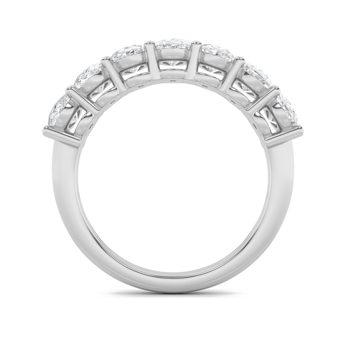 3CTW Oval Lab-Grown Diamond Prong Seven Stone Band Ring 7 Stones