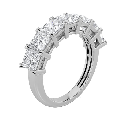 2CTW Princess Lab-Grown Diamond Prong Seven Stone Band Ring 7 Stones